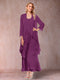 A-Line/Princess Scoop 3/4 Sleeves 2 Pieces Mother of the Bride Dress with Ruffles & Jacket