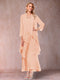 A-Line/Princess Scoop 3/4 Sleeves 2 Pieces Mother of the Bride Dress with Ruffles & Jacket