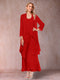 A-Line/Princess Scoop 3/4 Sleeves 2 Pieces Mother of the Bride Dress with Ruffles & Jacket