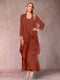 A-Line/Princess Scoop 3/4 Sleeves 2 Pieces Mother of the Bride Dress with Ruffles & Jacket
