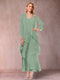 A-Line/Princess Scoop 3/4 Sleeves 2 Pieces Mother of the Bride Dress with Ruffles & Jacket
