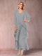 A-Line/Princess Scoop 3/4 Sleeves 2 Pieces Mother of the Bride Dress with Ruffles & Jacket