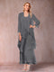 A-Line/Princess Scoop 3/4 Sleeves 2 Pieces Mother of the Bride Dress with Ruffles & Jacket