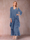 A-Line/Princess Scoop 3/4 Sleeves 2 Pieces Mother of the Bride Dress with Ruffles & Jacket