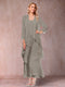 A-Line/Princess Scoop 3/4 Sleeves 2 Pieces Mother of the Bride Dress with Ruffles & Jacket