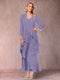 A-Line/Princess Scoop 3/4 Sleeves 2 Pieces Mother of the Bride Dress with Ruffles & Jacket