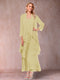 A-Line/Princess Scoop 3/4 Sleeves 2 Pieces Mother of the Bride Dress with Ruffles & Jacket