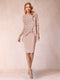 Sheath/Column Scoop Half Sleeves 2 Pieces Mother of the Bride Dress with Applique