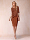 Sheath/Column Scoop Half Sleeves 2 Pieces Mother of the Bride Dress with Applique