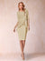 Sheath/Column Scoop Half Sleeves 2 Pieces Mother of the Bride Dress with Applique