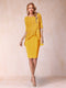Sheath/Column Scoop Half Sleeves 2 Pieces Mother of the Bride Dress with Applique