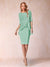 Sheath/Column Scoop Half Sleeves 2 Pieces Mother of the Bride Dress with Applique