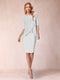Sheath/Column Scoop Half Sleeves 2 Pieces Mother of the Bride Dress with Applique