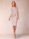 Sheath/Column Scoop Half Sleeves 2 Pieces Mother of the Bride Dress with Applique