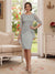 Sheath/Column 2 Pieces Scoop Half Sleeves Knee-Length Mother of the Bride Dress with Applique
