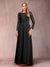 A-Line/Princess Scoop Long Sleeves Mother of the Bride Dresses with Applique