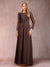 A-Line/Princess Scoop Long Sleeves Mother of the Bride Dresses with Applique
