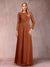 A-Line/Princess Scoop Long Sleeves Mother of the Bride Dresses with Applique