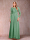 A-Line/Princess Scoop Long Sleeves Mother of the Bride Dresses with Applique