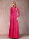 A-Line/Princess Scoop Long Sleeves Mother of the Bride Dresses with Applique