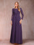 A-Line/Princess Scoop Long Sleeves Mother of the Bride Dresses with Applique