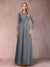 A-Line/Princess Scoop Long Sleeves Mother of the Bride Dresses with Applique