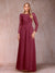 A-Line/Princess Scoop Long Sleeves Mother of the Bride Dresses with Applique