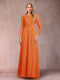 A-Line/Princess Scoop Long Sleeves Mother of the Bride Dresses with Applique