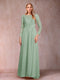 A-Line/Princess Scoop Long Sleeves Mother of the Bride Dresses with Applique