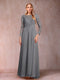 A-Line/Princess Scoop Long Sleeves Mother of the Bride Dresses with Applique