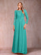 A-Line/Princess Scoop Long Sleeves Mother of the Bride Dresses with Applique
