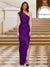 Sheath/Column One-Shoulder Sleeveless Evening Dresses with Split Side