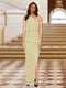 Sheath/Column One-Shoulder Sleeveless Evening Dresses with Split Side