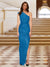 Sheath/Column One-Shoulder Sleeveless Evening Dresses with Split Side