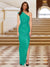 Sheath/Column One-Shoulder Sleeveless Evening Dresses with Split Side