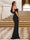 Sheath/Column Off-the-Shoulder Short Sleeves Evening Dresses with Split Side