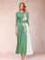 A-Line/Princess Scoop 3/4 Sleeves Mother of the Bride Dresses with Applique