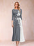 A-Line/Princess Scoop 3/4 Sleeves Mother of the Bride Dresses with Applique