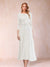 A-Line/Princess Scoop 3/4 Sleeves Mother of the Bride Dresses with Applique