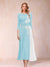 A-Line/Princess Scoop 3/4 Sleeves Mother of the Bride Dresses with Applique