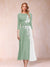 A-Line/Princess Scoop 3/4 Sleeves Mother of the Bride Dresses with Applique