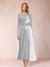 A-Line/Princess Scoop 3/4 Sleeves Mother of the Bride Dresses with Applique