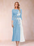 A-Line/Princess Scoop 3/4 Sleeves Mother of the Bride Dresses with Applique