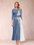 A-Line/Princess Scoop 3/4 Sleeves Mother of the Bride Dresses with Applique