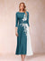 A-Line/Princess Scoop 3/4 Sleeves Mother of the Bride Dresses with Applique