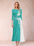 A-Line/Princess Scoop 3/4 Sleeves Mother of the Bride Dresses with Applique