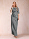 Sheath/Column Scoop Half Sleeves Mother of the Bride Dresses with Ruched