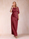 Sheath/Column Scoop Half Sleeves Mother of the Bride Dresses with Ruched