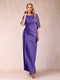Sheath/Column Scoop Half Sleeves Mother of the Bride Dresses with Ruched
