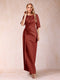 Sheath/Column Scoop Half Sleeves Mother of the Bride Dresses with Ruched